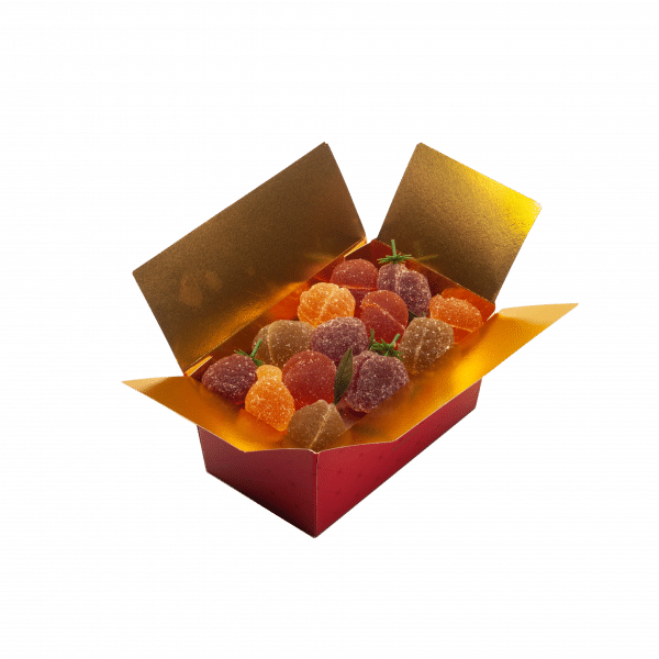 Ballotin Pâtes de Fruits de Nice, Produit, Fêtes, Chocolats blancs, laits, noirs, Valentino, Boutique FLOCON Chocolatier